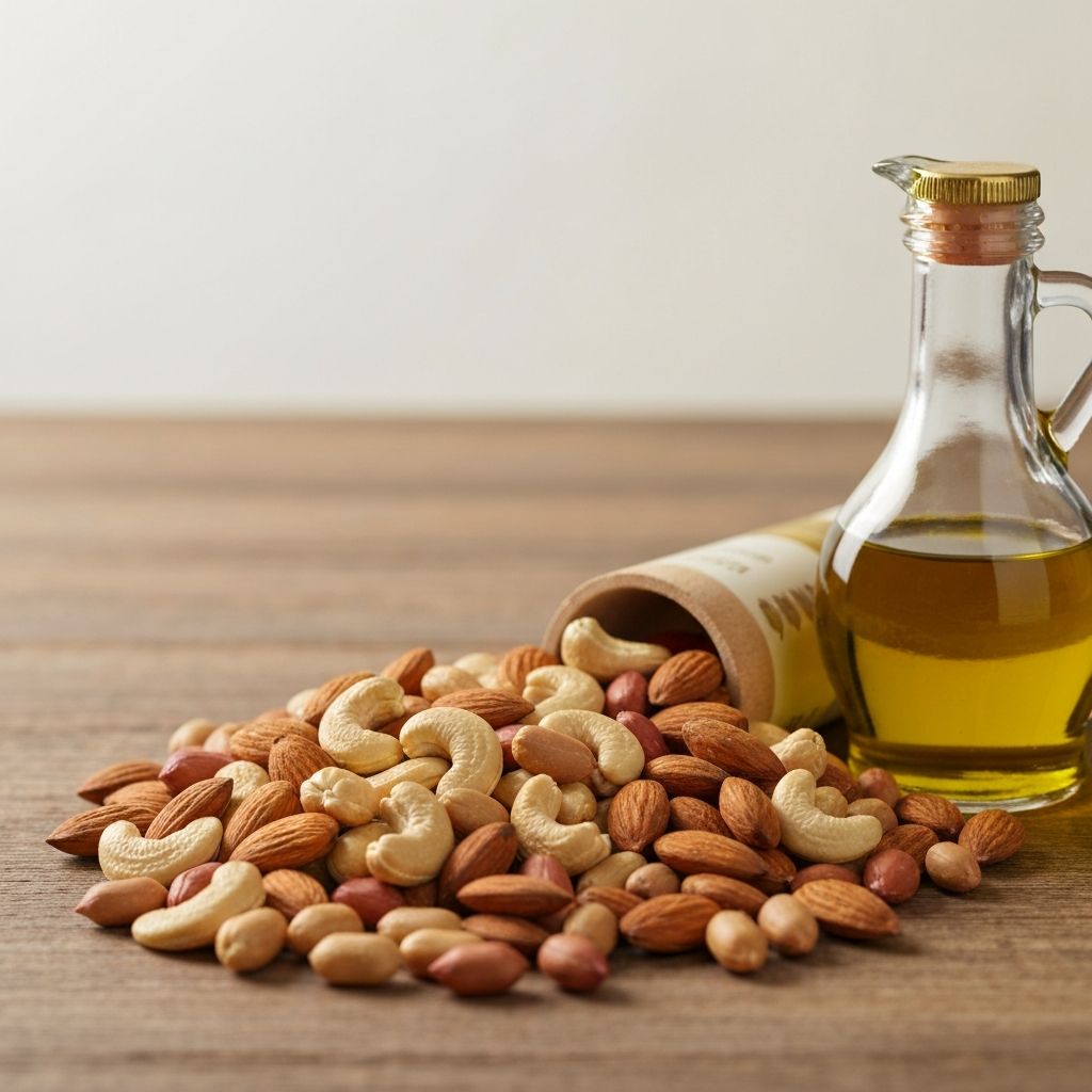 Mixed nuts and olive oil