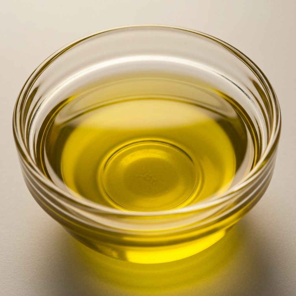 Olive oil in glass bowl